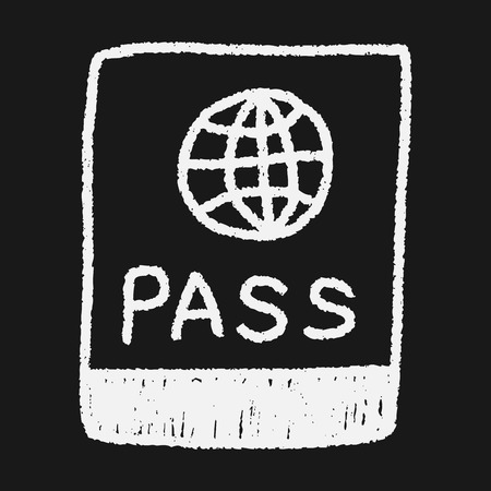 passport doodle drawingのイラスト素材
