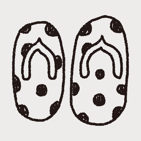 flip flop doodle drawingのイラスト素材