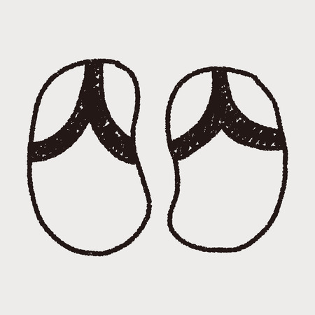 Flip flop doodle drawingのイラスト素材