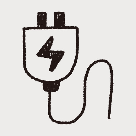 plug doodle drawingのイラスト素材