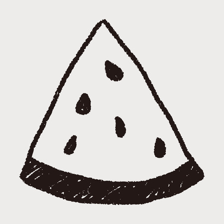 watermelon doodle drawingのイラスト素材