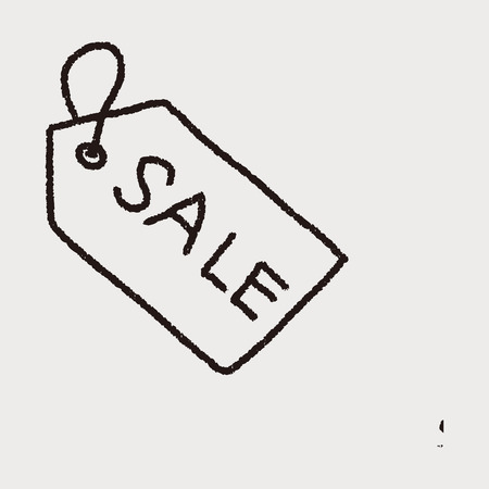 sale tag doodle drawingのイラスト素材