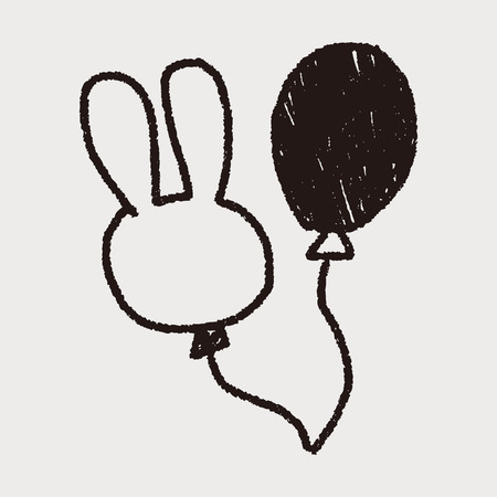 balloon doodle drawingのイラスト素材