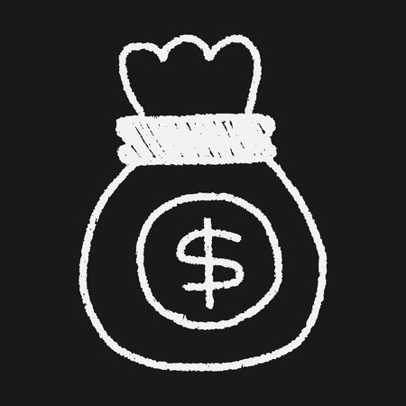 money bag doodle drawingのイラスト素材