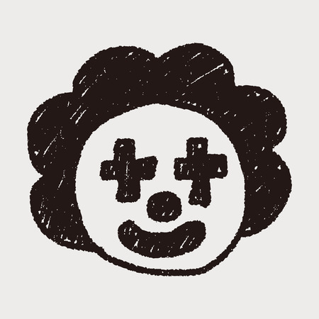 clown doodle drawingのイラスト素材