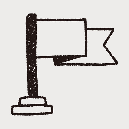 flag doodle drawingのイラスト素材