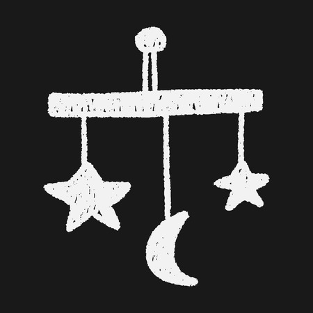 baby hanging doodle drawingのイラスト素材