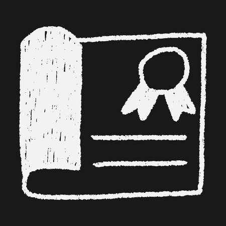 Certificate doodle drawingのイラスト素材