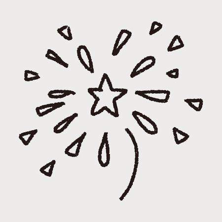 doodle doodle fireworkのイラスト素材