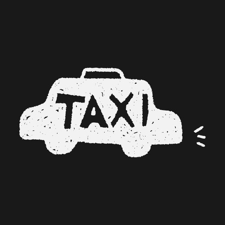 doodle taxiのイラスト素材
