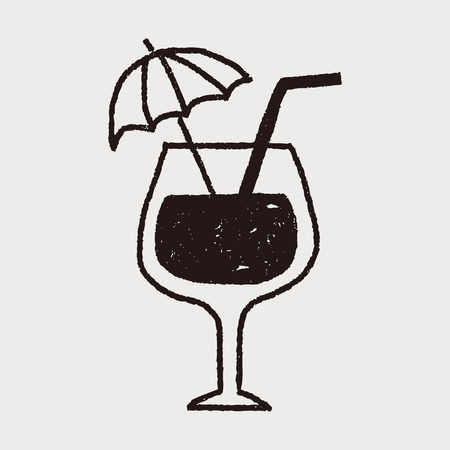 doodle cocktailのイラスト素材