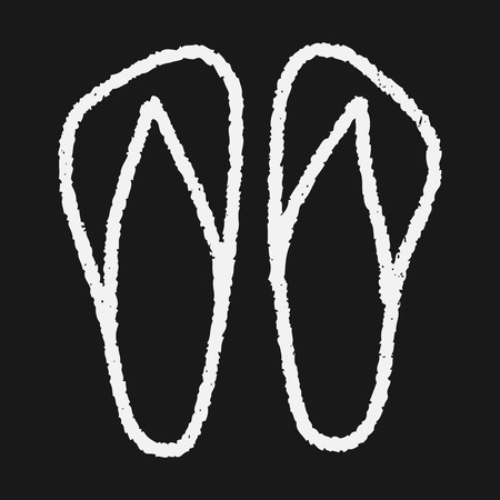 doodle flip flopのイラスト素材