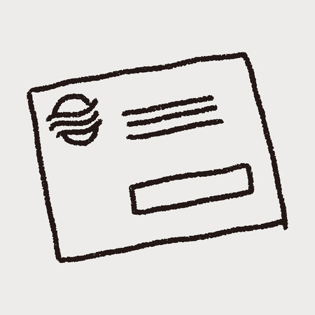 doodle postcardのイラスト素材