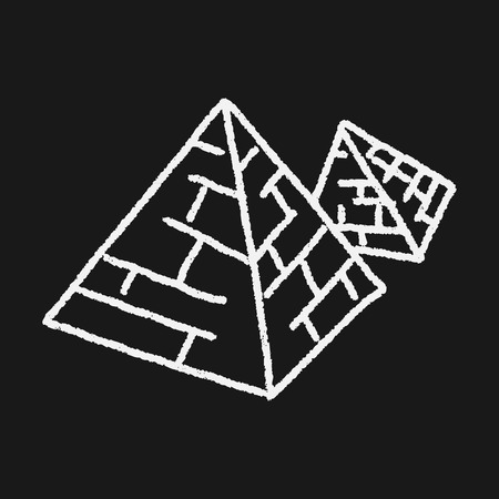 doodle pyramidのイラスト素材
