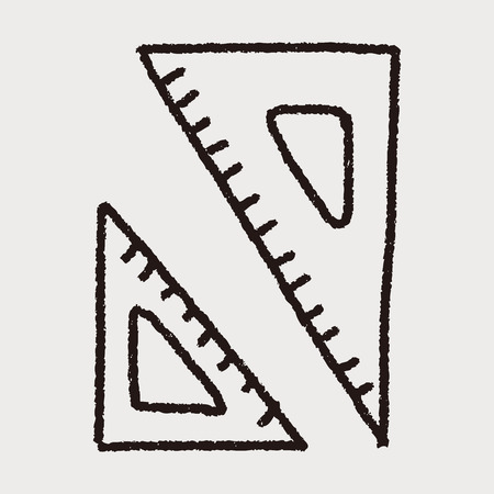 Doodle Triangle rulerのイラスト素材