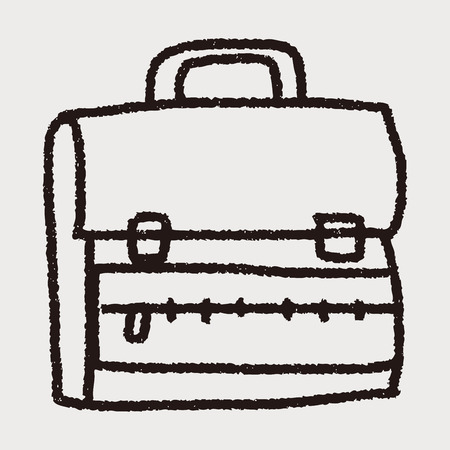 Doodle School bagのイラスト素材