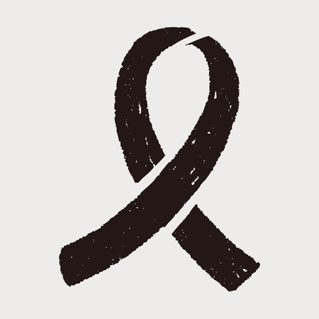 doodle ribbonのイラスト素材