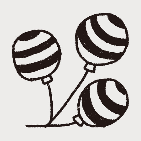 doodle balloonのイラスト素材