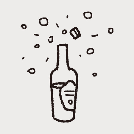doodle wineのイラスト素材