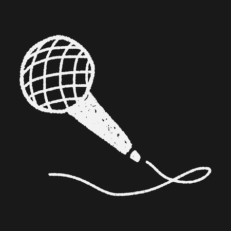 doodle microphoneのイラスト素材