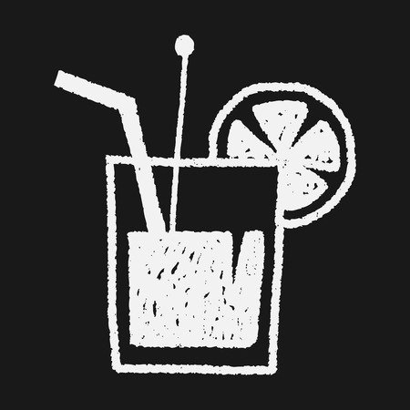 doodle fruit juiceのイラスト素材