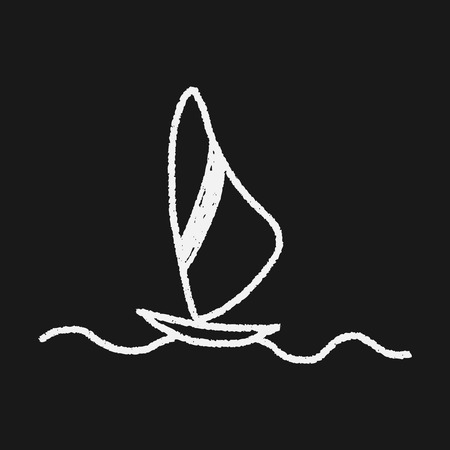 doodle wndsurfingのイラスト素材