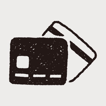 doodle credit cardのイラスト素材