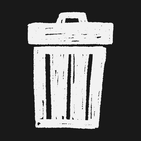 Doodle Trash canのイラスト素材