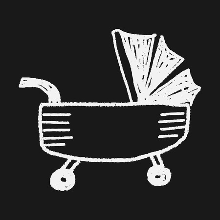 Doodle strollerのイラスト素材