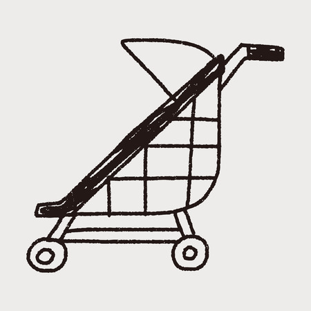 Doodle strollerのイラスト素材
