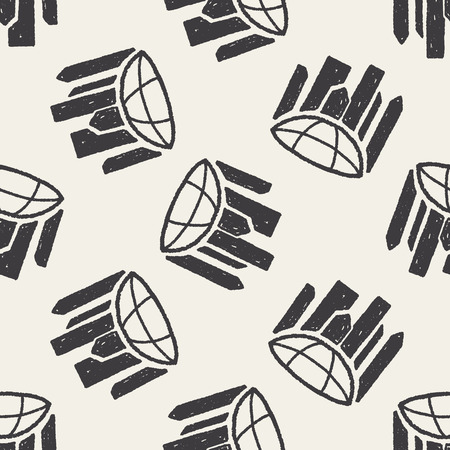 doodle house seamless pattern backgroundのイラスト素材