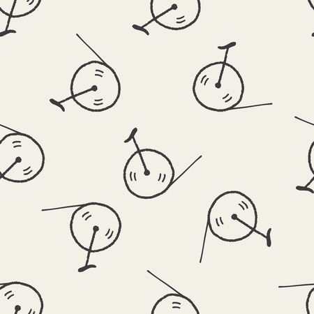 doodle bicycle seamless pattern backgroundのイラスト素材