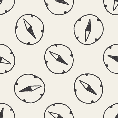 Doodle compass seamless pattern のイラスト素材
