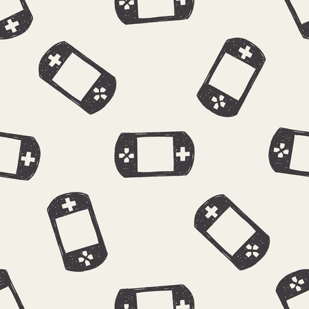 Doodle Consoles seamless pattern backgroundのイラスト素材