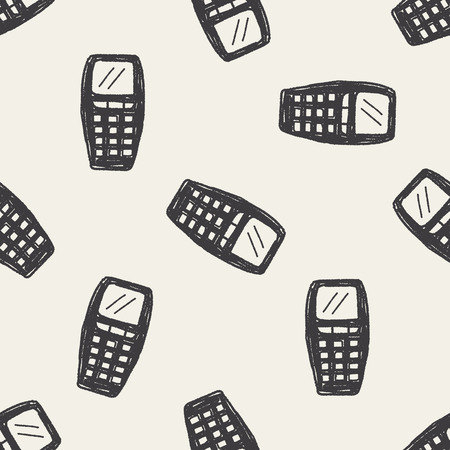 Doodle Cell phone seamless pattern backgroundのイラスト素材
