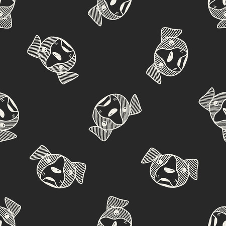 Doodle Dog seamless pattern backgroundのイラスト素材
