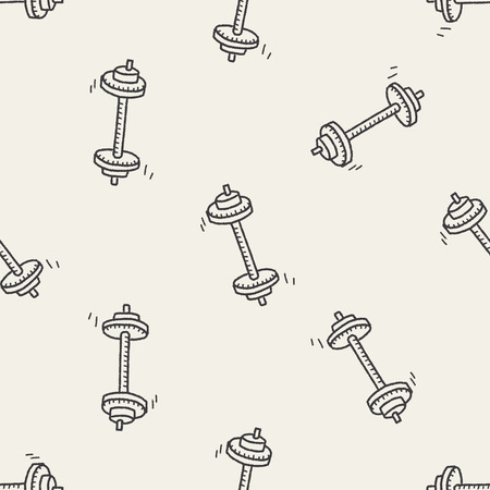 Doodle Dumbbell seamless pattern backgroundのイラスト素材
