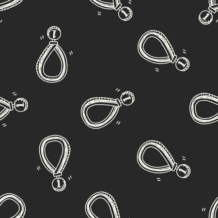 Doodle Medal seamless pattern backgroundのイラスト素材