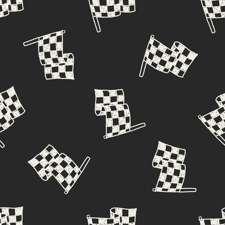 Doodle Flag seamless pattern backgroundのイラスト素材