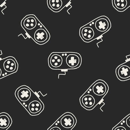 Game Remote Control doodle drawing seamless pattern backgroundのイラスト素材