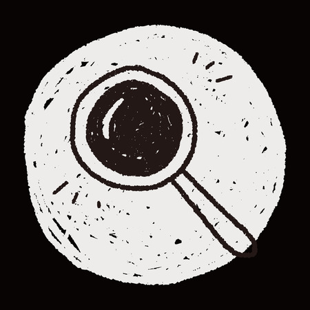 doodle magnifierのイラスト素材