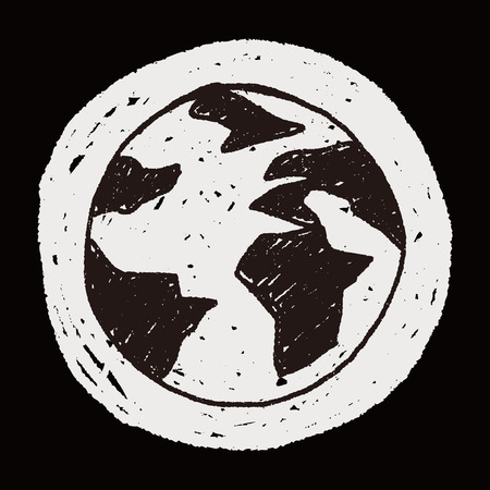 Doodle Globeのイラスト素材