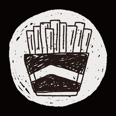 Doodle French friesのイラスト素材