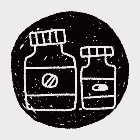medicine bottle doodle drawingのイラスト素材