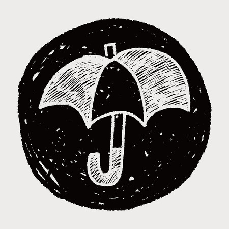 doodle umbrellaのイラスト素材