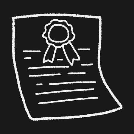 doodle certificateのイラスト素材
