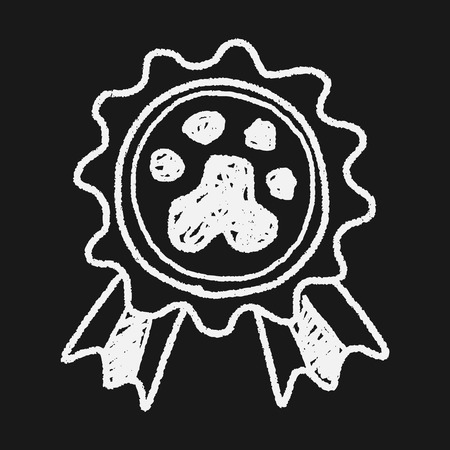 pet medal doodleのイラスト素材