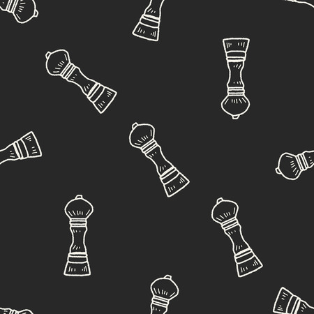 pepper mill doodle seamless pattern backgroundのイラスト素材