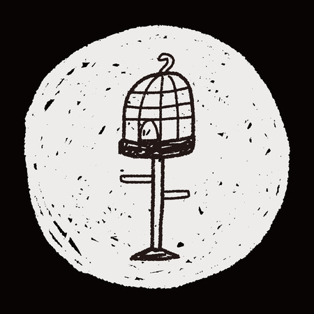 doodle birdcageのイラスト素材