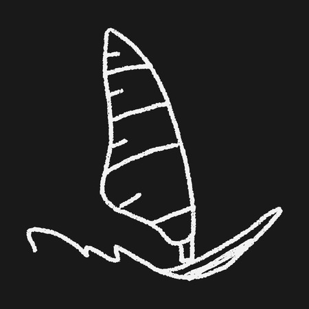 doodle windsurfingのイラスト素材
